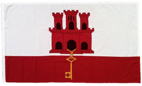 1yd 36x18in 91x45cm Gibraltar flag (woven MoD fabric) printed