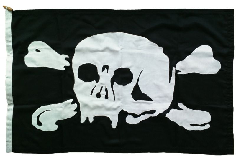 Jolly Roger pirate flag photo cloth linen sewn image vintage old death skull middle age buy tomb stone authentic pyrate