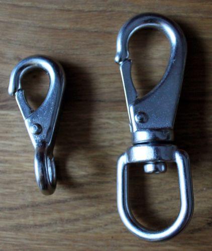 Stainless swivel and fixed eye snap hooks set